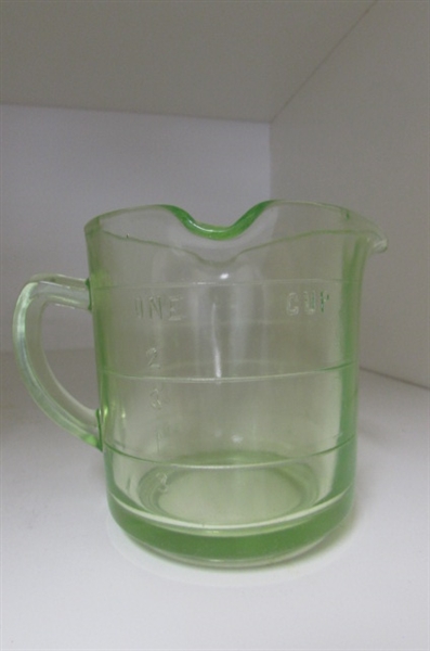 Vintage Green Glass Measuring Cups
