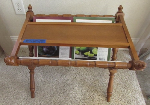 Wood Side Table Magazine Rack