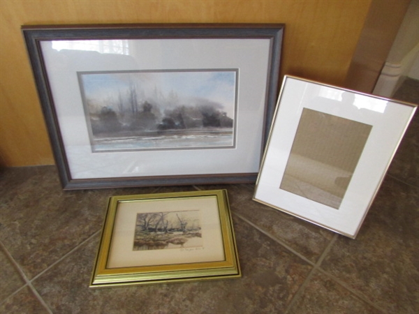 Patricia Carlson Signed Picture, Small Signed Picture Tarjan Erl, and Gold Frame