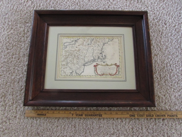 Vintage Map Matted and Framed and Kitchen Pictures