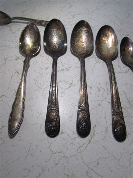 Collectible President Spoons, Silverplate, and 1 Sterling