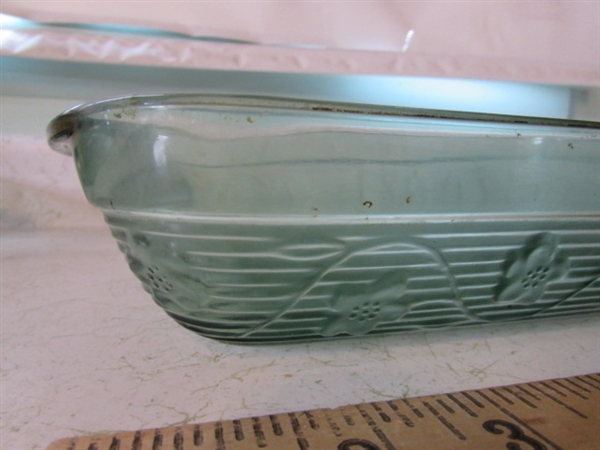 Anchor and Colored Glass Baking Dishes