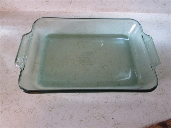 Anchor and Colored Glass Baking Dishes