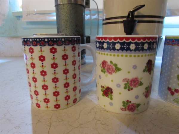 Set of 4 New Mugs, Stanley Thermos, Coffee Maker, Norman Rockwell Cups