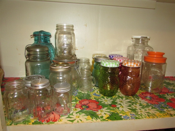 Glass Jars- Canisters, Canning Jars, and Novelty Owls