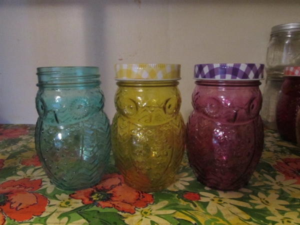 Glass Jars- Canisters, Canning Jars, and Novelty Owls