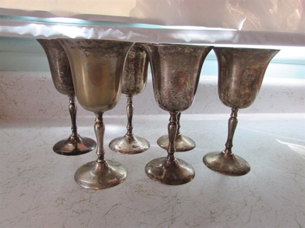 Set of 6 Silverplate Goblets