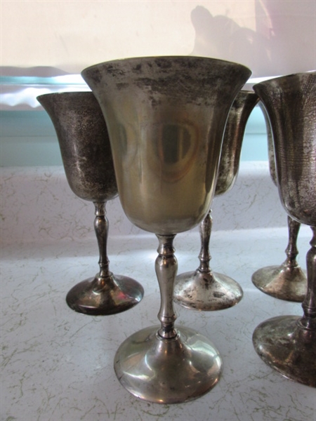 Set of 6 Silverplate Goblets