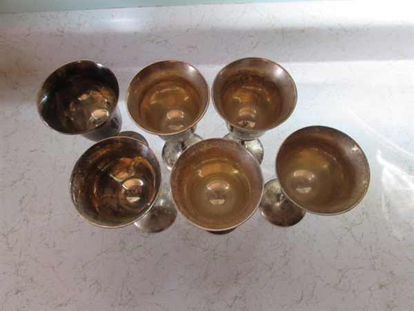 Set of 6 Silverplate Goblets