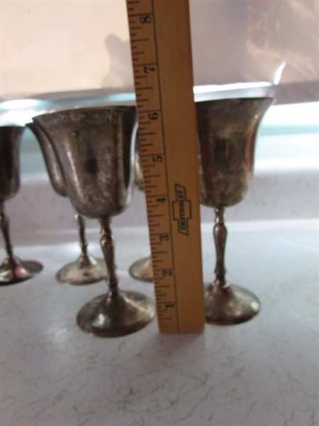 Set of 6 Silverplate Goblets