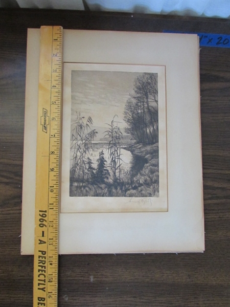 Vintage Signed Lithograph Picture