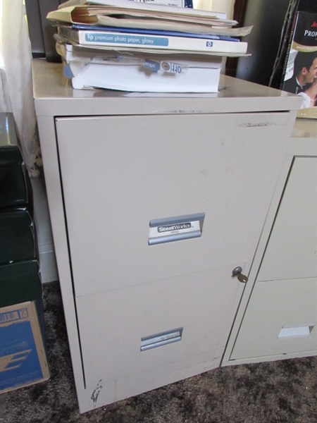 Pair of Filing Cabinets, Paper Pads, Cardstock, Paper Shredder