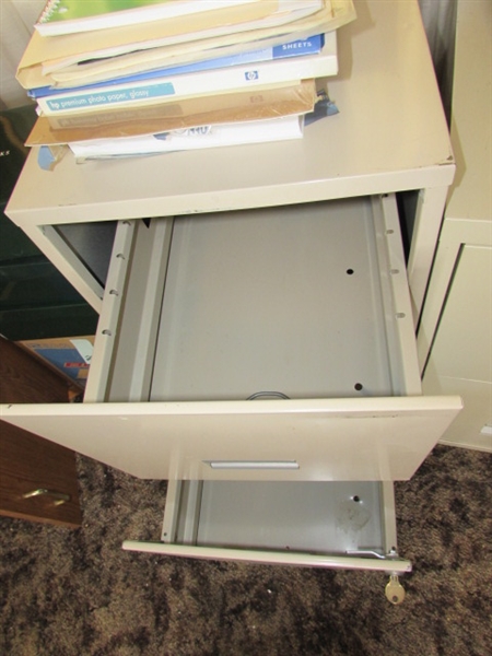 Pair of Filing Cabinets, Paper Pads, Cardstock, Paper Shredder