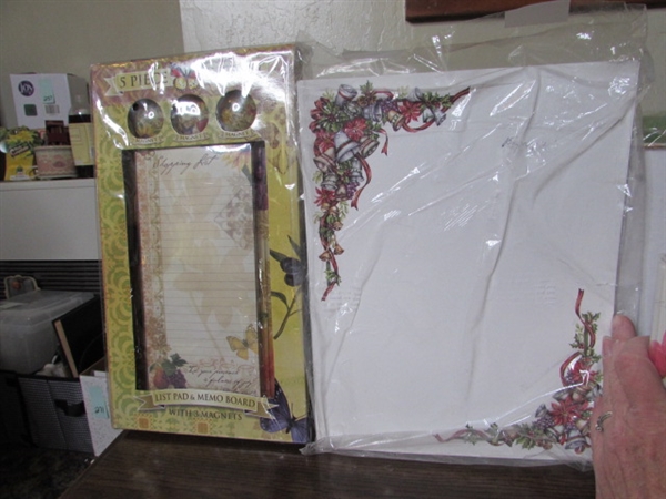 Stationary, Paper Pads, Address Books, and Greeting Cards.
