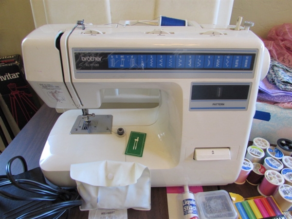 Brother XL-3100 Sewing Machine W/Case and Supplies