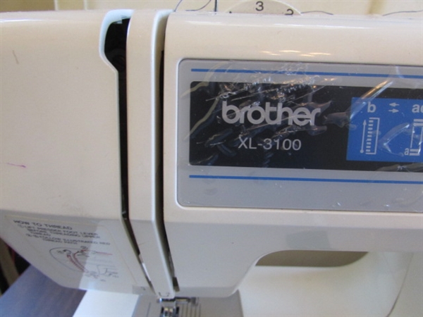 Brother XL-3100 Sewing Machine W/Case and Supplies