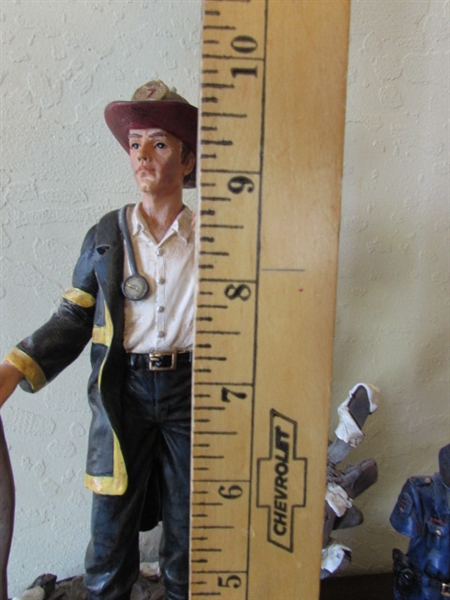 Fireman and Police Officer Statues