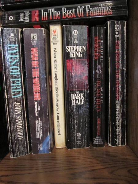 Novels: Stephen King, Dean Koontz, John Grisham, John Sandford, etc