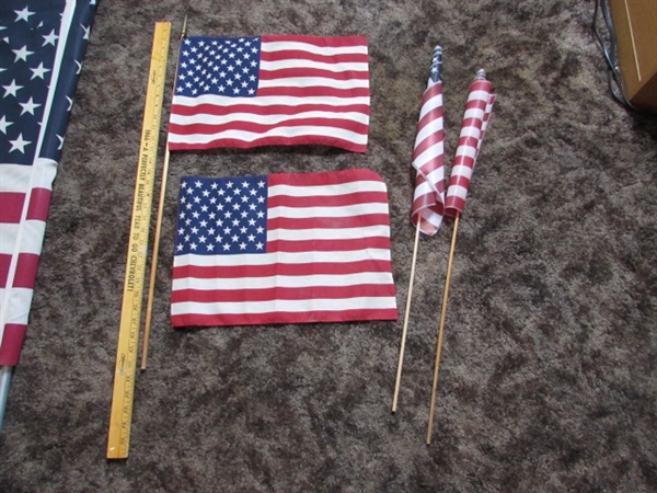 WWII Japanese Flag & Variety of American Flags