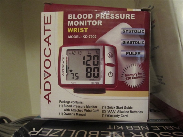 Pulse Ox, Blood Pressure Monitors, Ice Bags, Compressor Nebulizer, etc