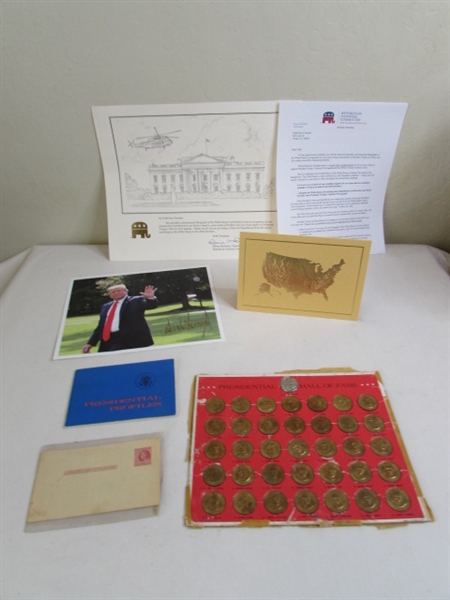 White House Lithograph, President Trump Picture, Presidential Coins, etc.