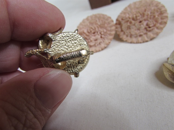 Small Wood Jewelry Box w/Vintage Jewelry