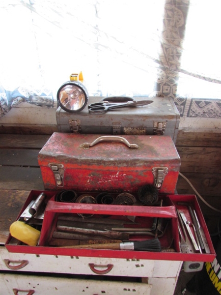 Vintage Metal Tool Boxes w/Tools