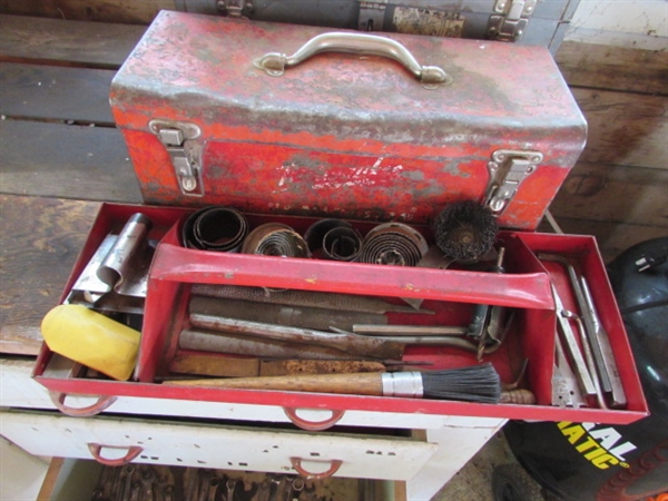 Vintage Metal Tool Boxes w/Tools