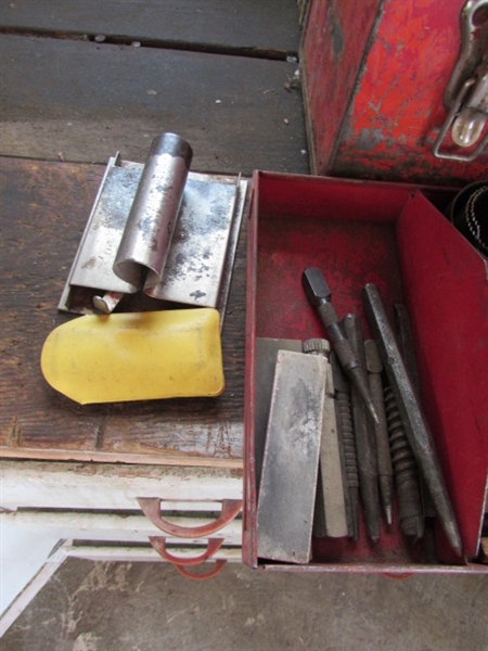 Vintage Metal Tool Boxes w/Tools