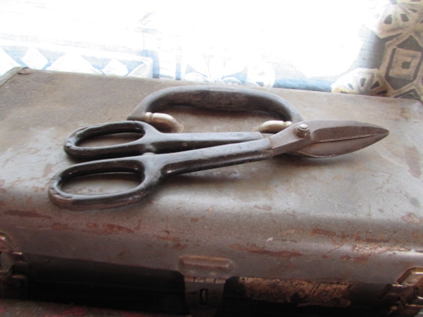 Vintage Metal Tool Boxes w/Tools