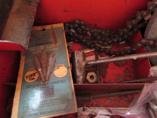 Vintage Metal Tool Boxes w/Tools