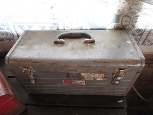 Vintage Metal Tool Boxes w/Tools