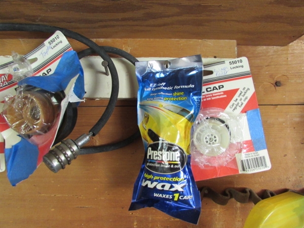 Tire Chains, Oil Can, Compression Tester, Bungee Cords, etc.