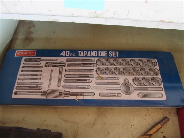 Tools W/Cases- Drill Bits, Tap and Die Set, Wide-Range Flaring Tool, etc.