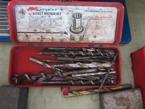 Tools W/Cases- Drill Bits, Tap and Die Set, Wide-Range Flaring Tool, etc.