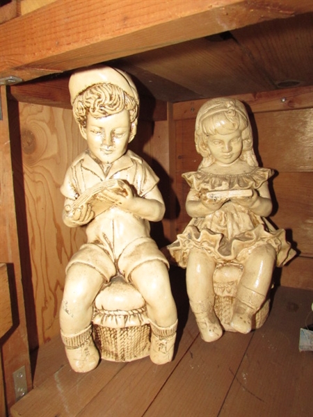 Outdoor Figurines, Shoe Scrubber, and Bug Light