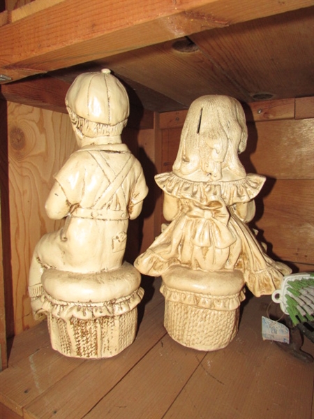 Outdoor Figurines, Shoe Scrubber, and Bug Light