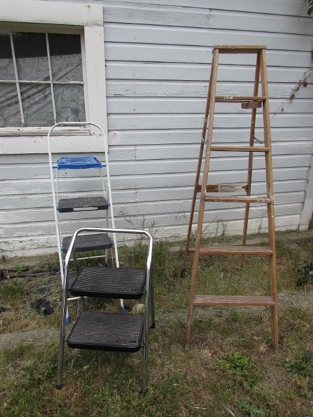 Wooden Ladder, Step Ladder, and Step Stool