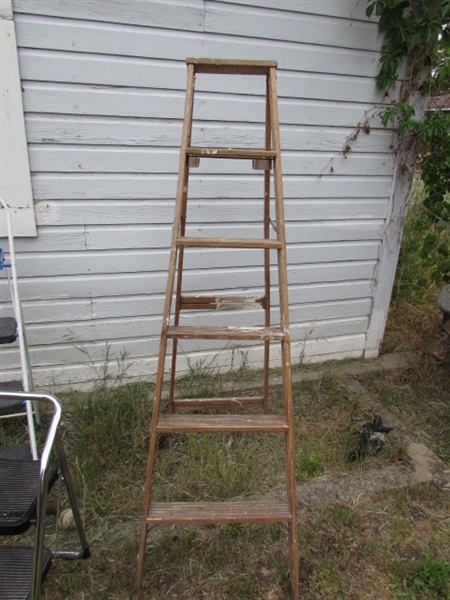 Wooden Ladder, Step Ladder, and Step Stool