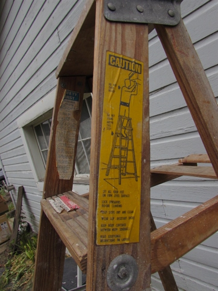 Wooden Ladder, Step Ladder, and Step Stool