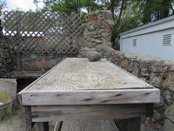 Pair of Weathered Wood Work Benches/Tables.