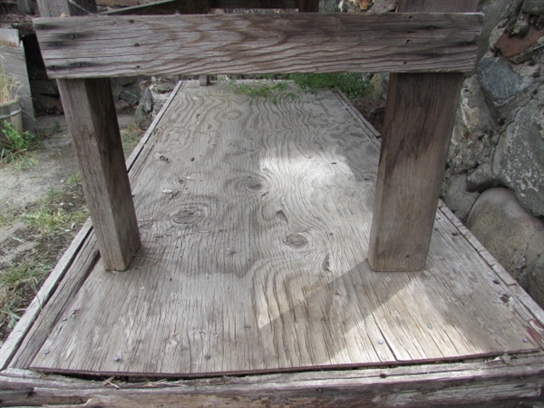 Pair of Weathered Wood Work Benches/Tables.