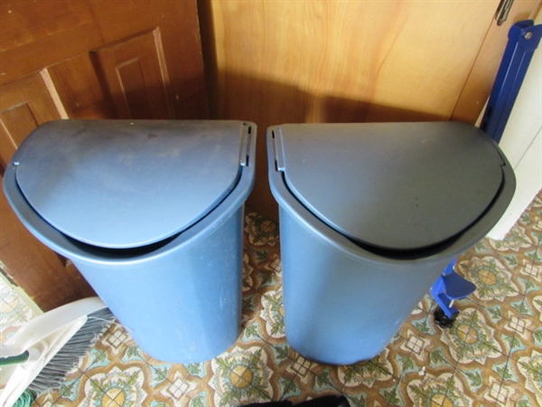 Kitchen Garbage Cans, Furniture Movers, Broom and Dog Wash Leash