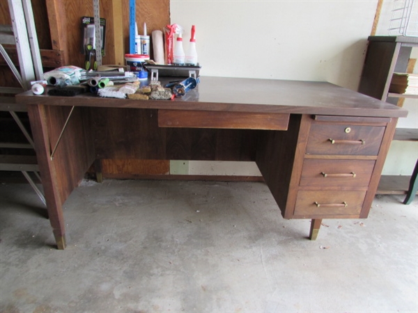 Vintage Desk w/Brass Accents