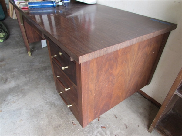 Vintage Desk w/Brass Accents