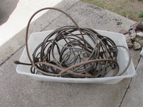 Tub of Various Cables