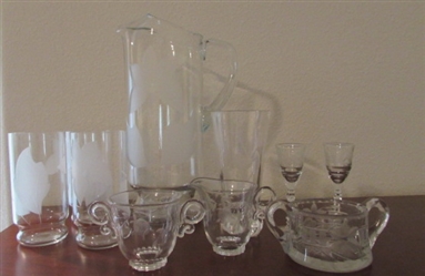 Clear Etched Glass Items