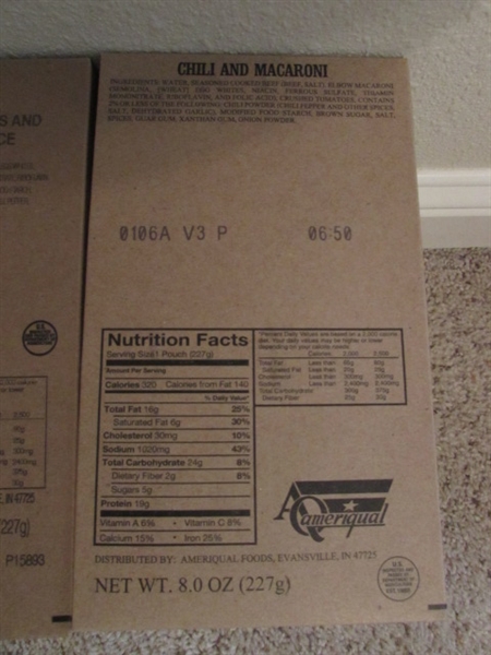 72 Count Box of MREs- Freeze Dried Foods