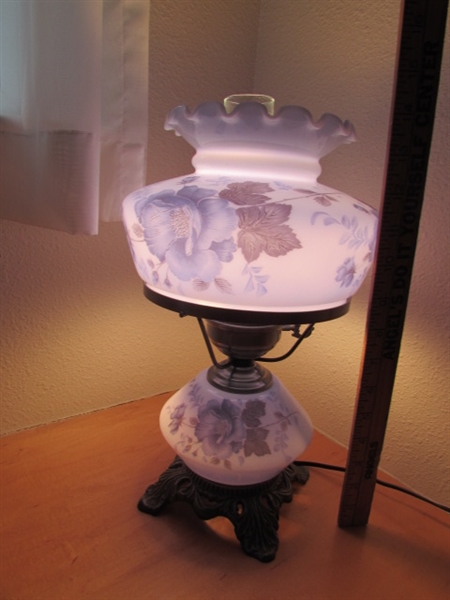 Vintage Hurricane Table Lamp and Decor