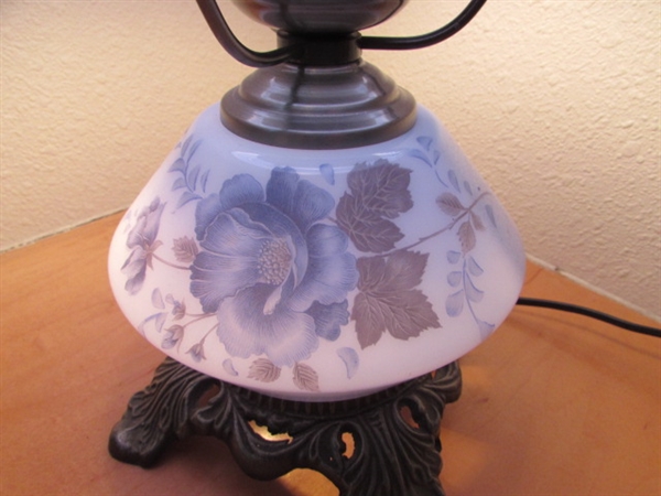 Vintage Hurricane Table Lamp and Decor